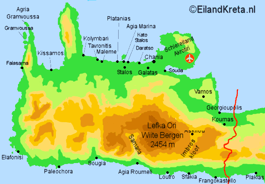 Provincie Chania Kreta - Plattegrond