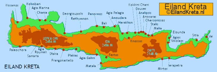 Landkaart Kreta